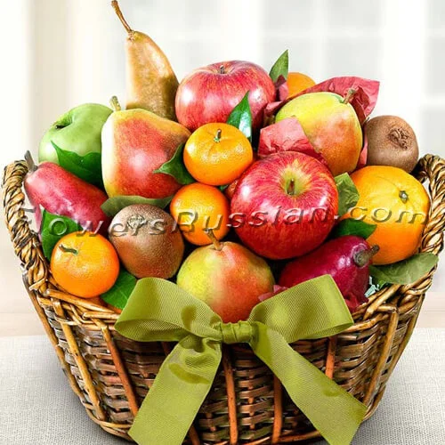 Fresh Fruit Organic Gift Basket, Flower Delivery to Russia, FlowersRussian