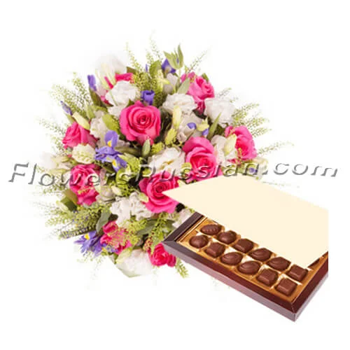 Princess Pink with Chocolates, Flower Delivery to Russia, FlowersRussian
