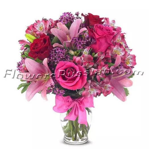 Rose & Lily Celebration, Flower Delivery to Russia, FlowersRussian