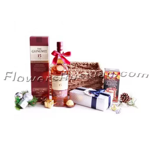 French Scotch and Cookies, Flower Delivery to Russia, FlowersRussian