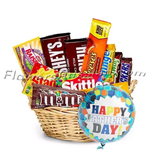 Father's Day Candy & Balloon Basket, Flower Delivery to Russia, FlowersRussian