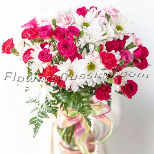 Pink Surprise Bouquet, Flower Delivery to Russia, FlowersRussian