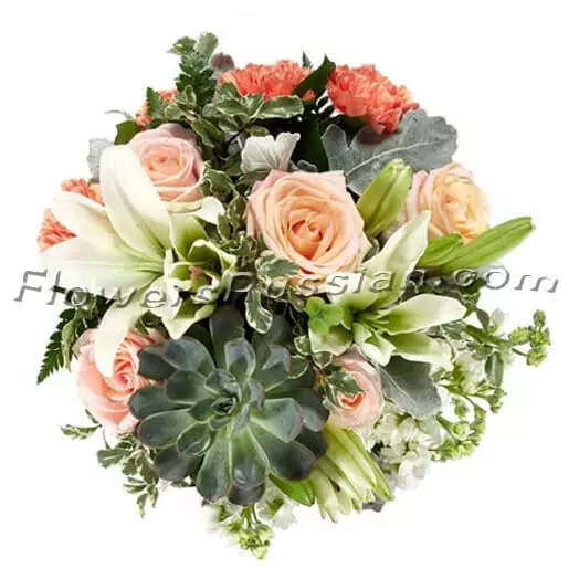 Southern Peach Bouquet, Flower Delivery to Russia, FlowersRussian