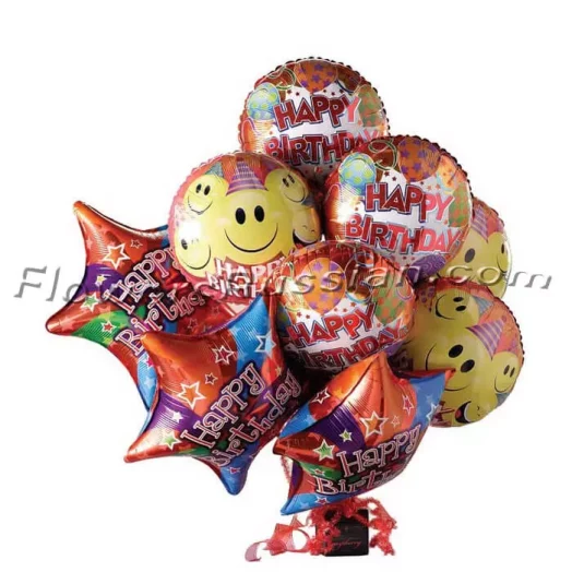 Happy Birthday Balloon & Chocolate Bouquet, Flower Delivery to Russia, FlowersRussian