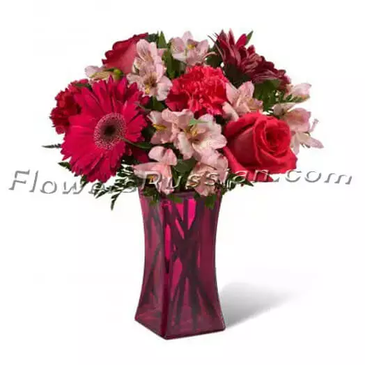 Raspberry Rush Bouquet, Flower Delivery to Russia, FlowersRussian