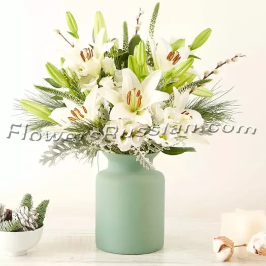 Gentle Frost Bouquet, Flower Delivery to Russia, FlowersRussian