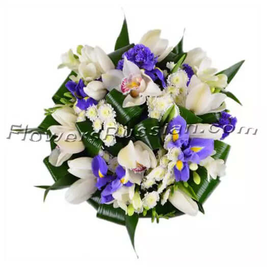 Bouquet White And Blue