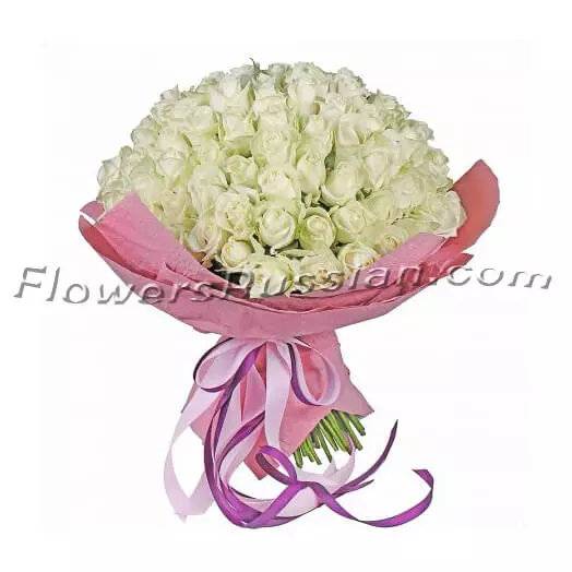 Bouquet 101 White Roses to USA